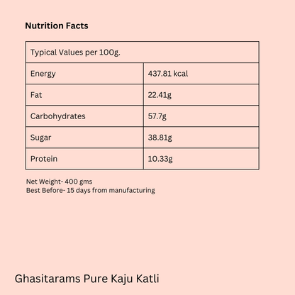 Ghasitarams Pure Kaju Katli