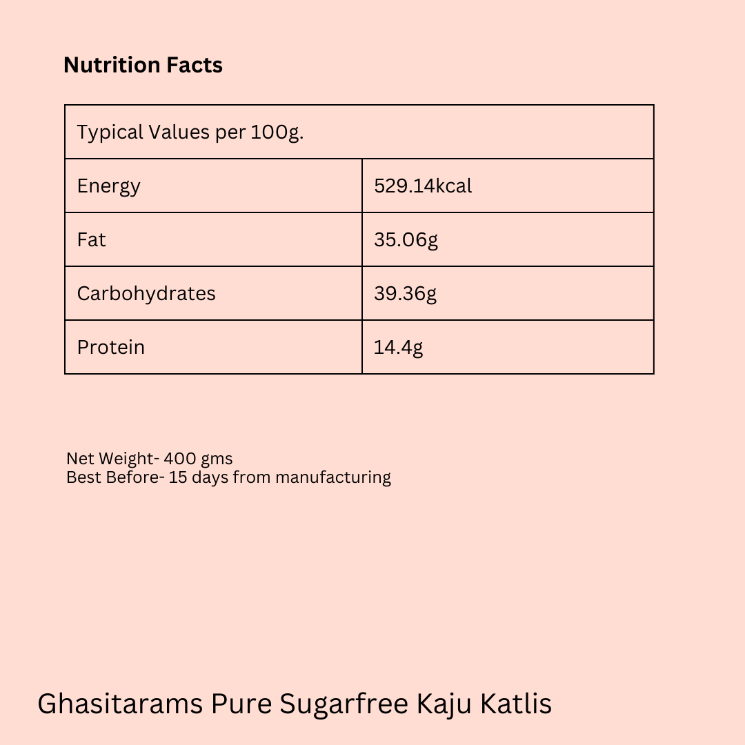 Ghasitarams Sugarfree Kaju Katli